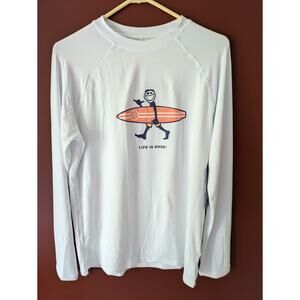 Life Is Good Long Sleeve Rash Guard Mens White UPF 50+ Surfer Swim *NEW* S - XL